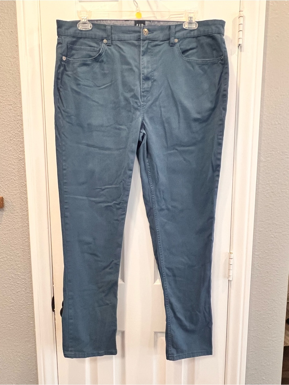 GAP Men's 5-Pocket Stretch Twill Pants Blue Slim Straight Chino Casual 40X32